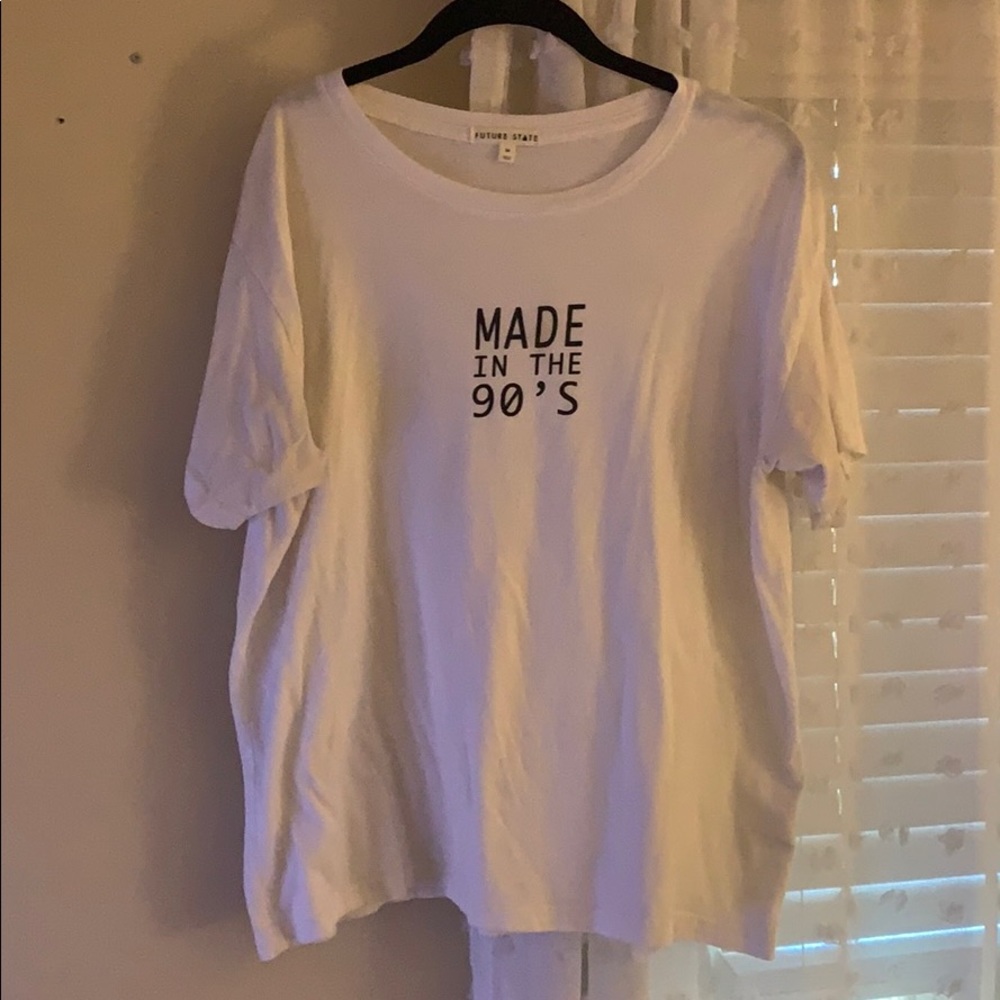 white graphic tee